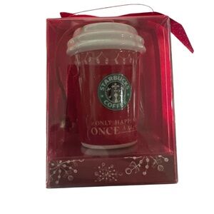 Starbucks 2005 Red To-Go Cup Mug Ceramic Ornament